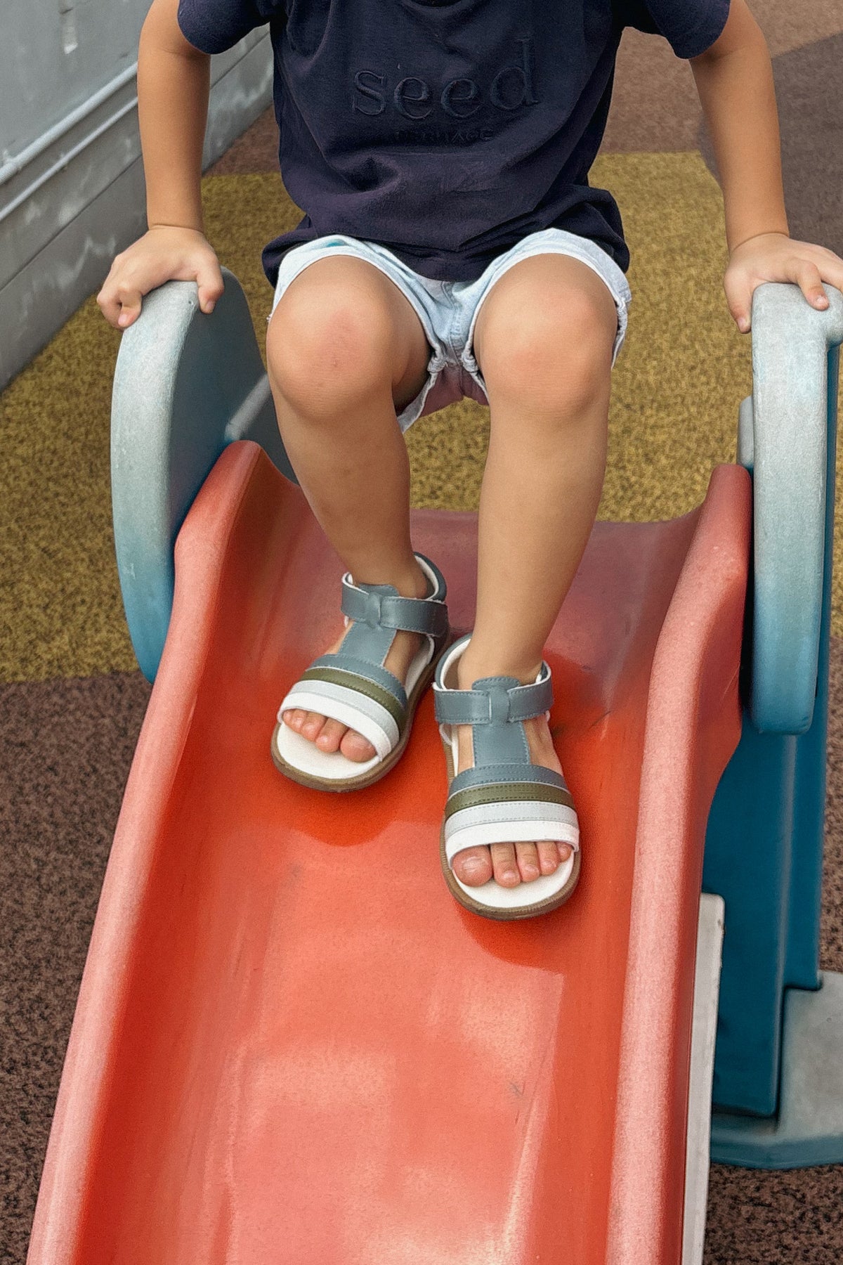 Tilly Sandals in Olive Blue